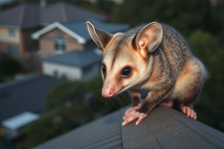 Possum in Clifton hill residential area